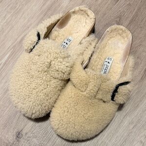 Birkenstock Cozy Cream Fuzzy Slippers